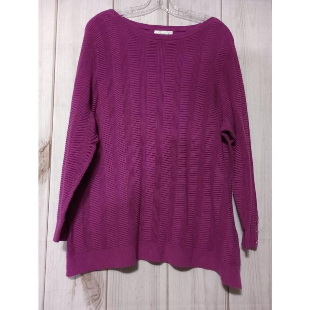 CJ Banks Sweater Ladies 2x Purple Boat Neck